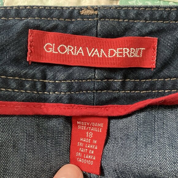 Y2K Gloria Vanderbilt Denim Maxi Skirt Missy Size 18 Cargo Pocket Long Blue - Picture 4 of 7